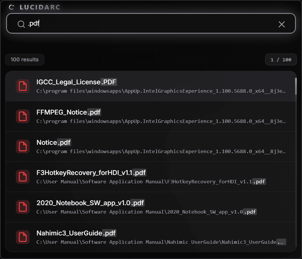 LucidArc, Search
